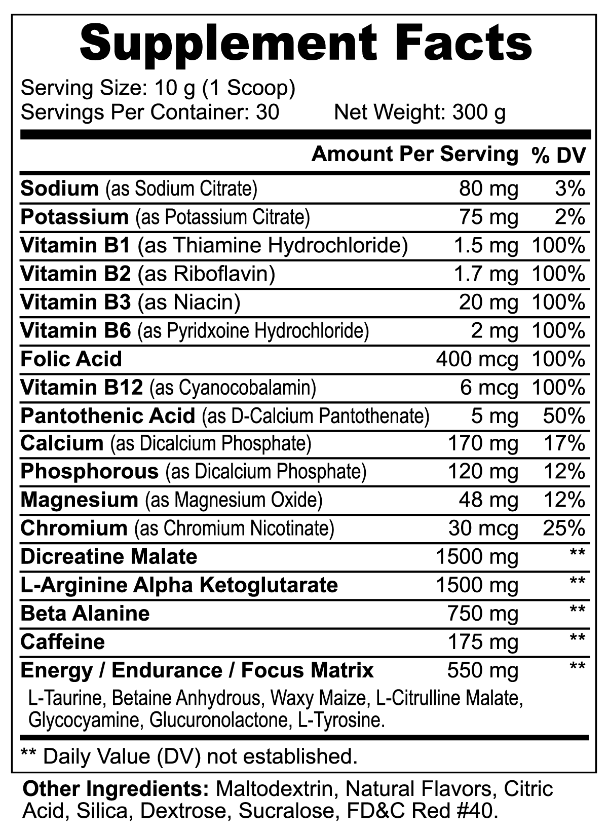 Divine Energy Pre-Workout Powder (Fruit Punch)
