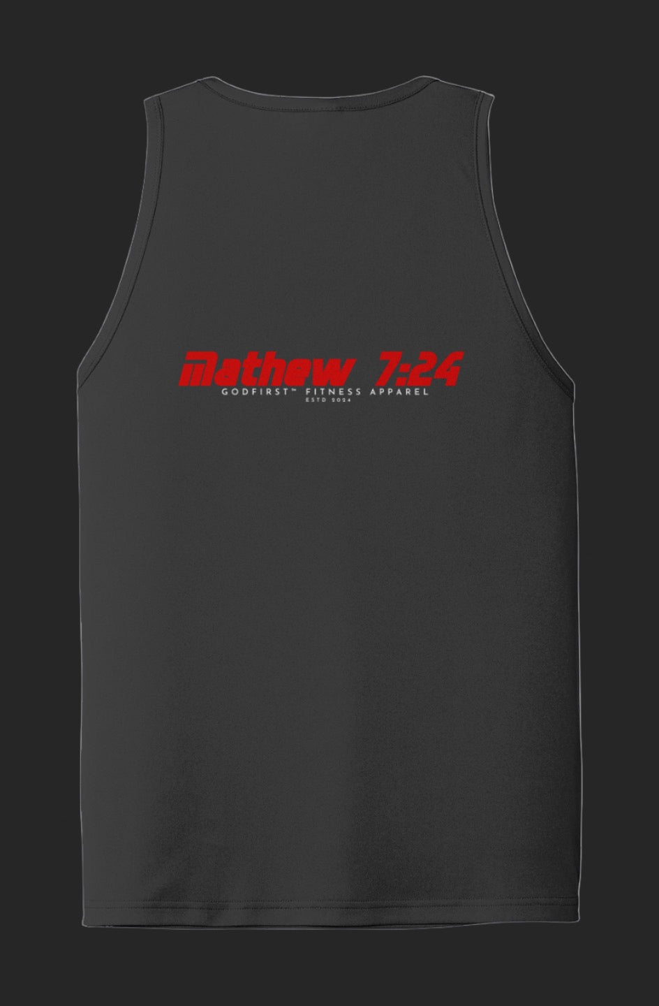 GodFirst Fitness "Warrior's Edge" Matthew 7:24 Performance Tank
