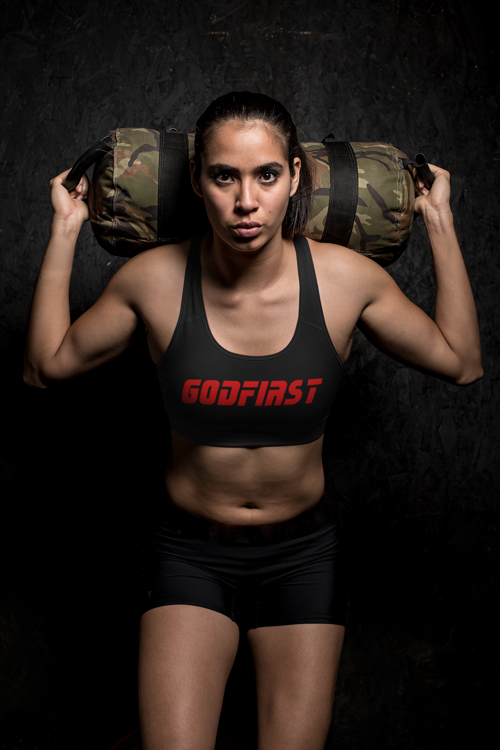 GodFirst "Warrior’s Psalm" Sport Bra - Psalm 144:1 Edition-Red