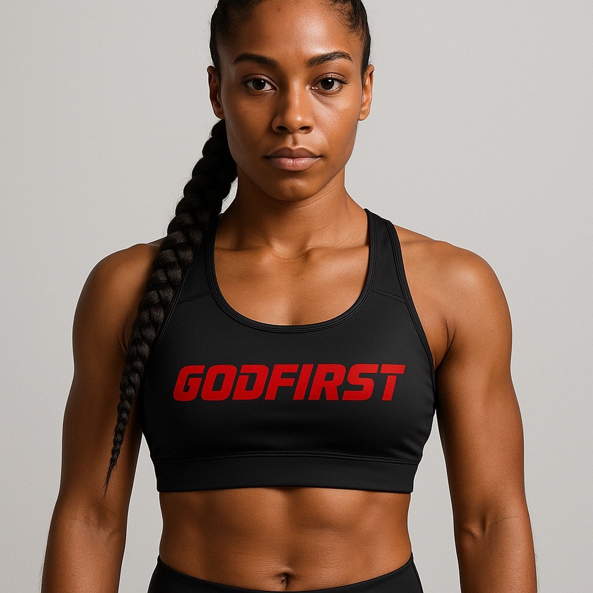 🥊 Warrior's Faith Active Bra Top - "GodFirst, I'm 2nd" Edition
