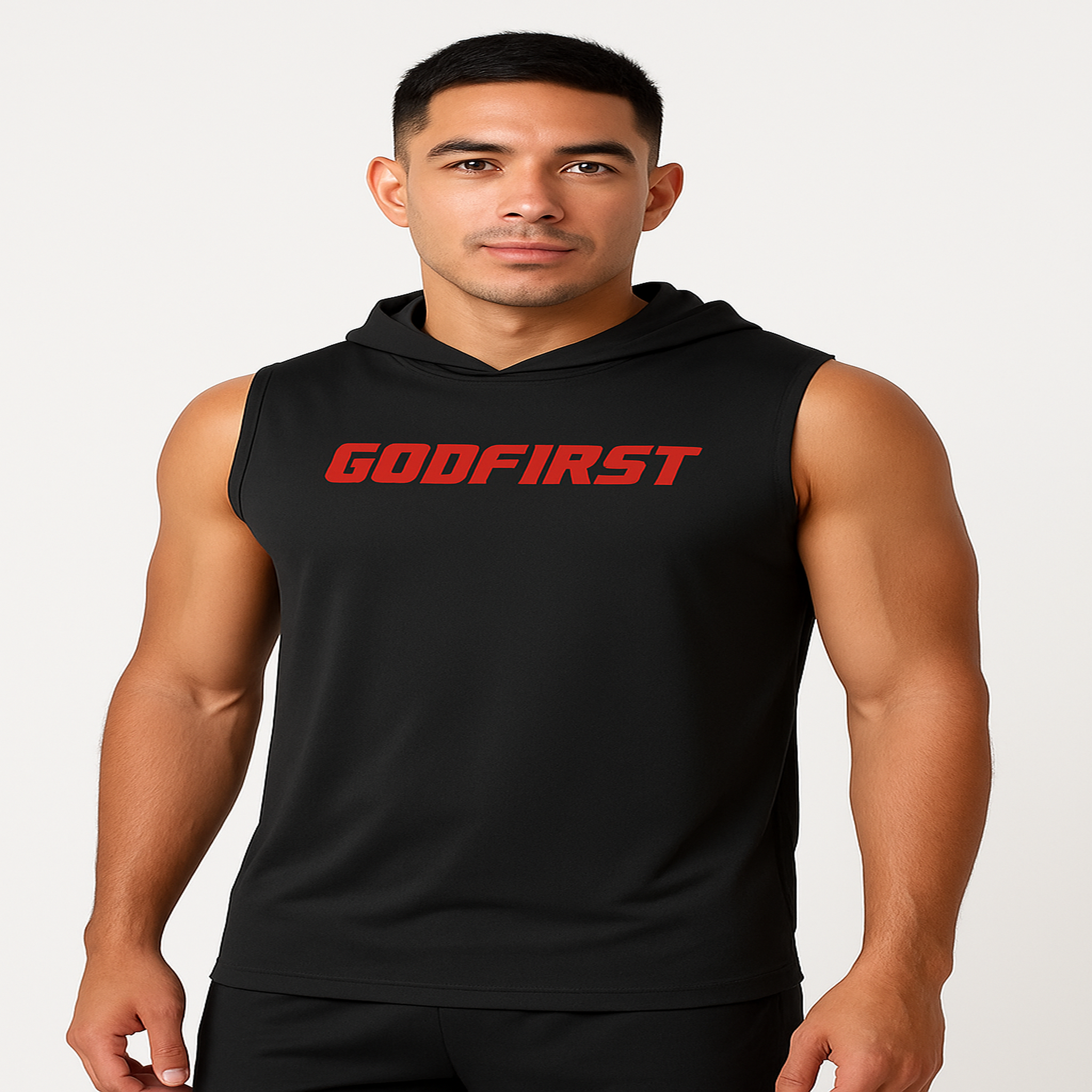 Men's Fighter Sleeveless Hoodie - "GodFirst, I'm 2nd" Edition