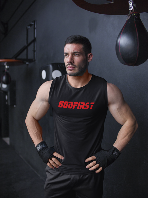Combat Core Fighter Muscle Tank - (Black/Red)