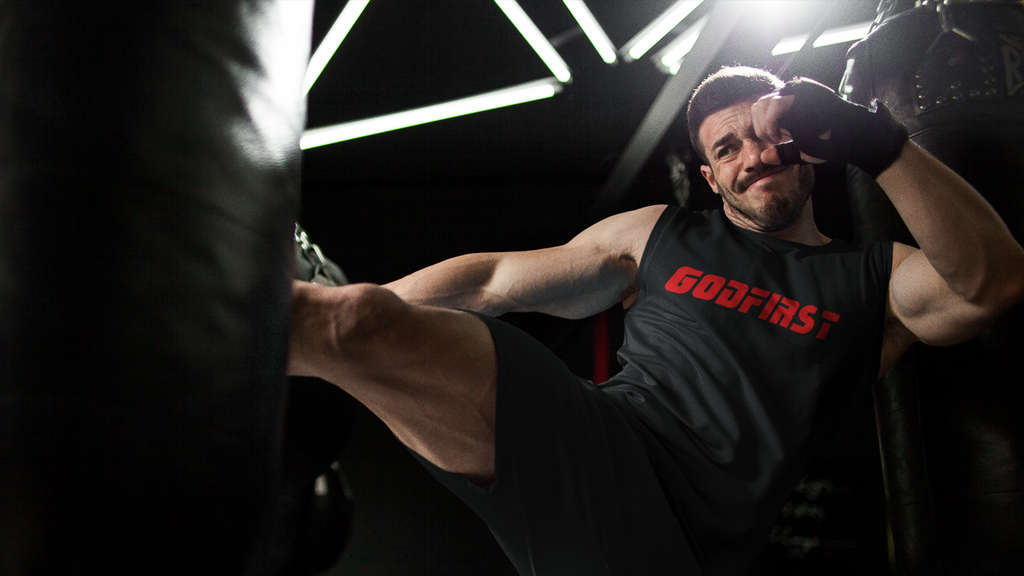 Combat Core Fighter Muscle Tank - (Black/Red)