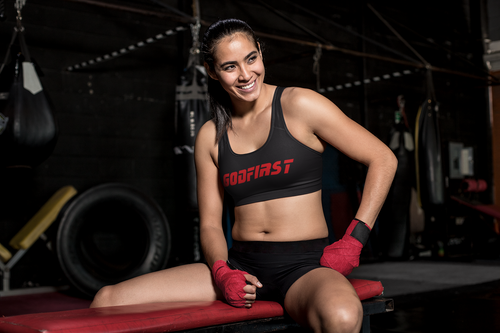 GodFirst "Warrior’s Psalm" Sport Bra - Psalm 144:1 Edition-Red